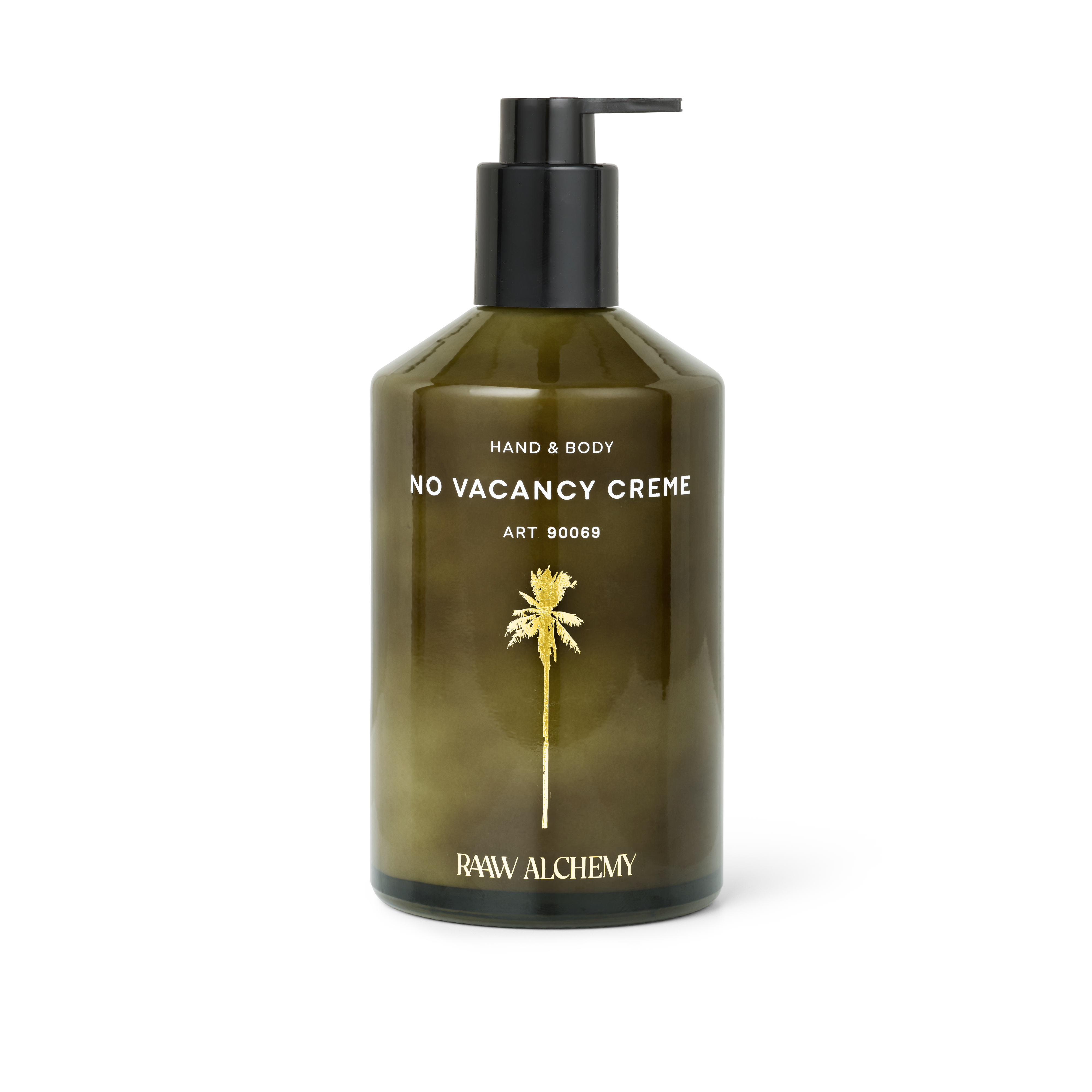 RAAW Alchemy Hand & Body Lotion – hydrating and nourishing creme in signature green glass.