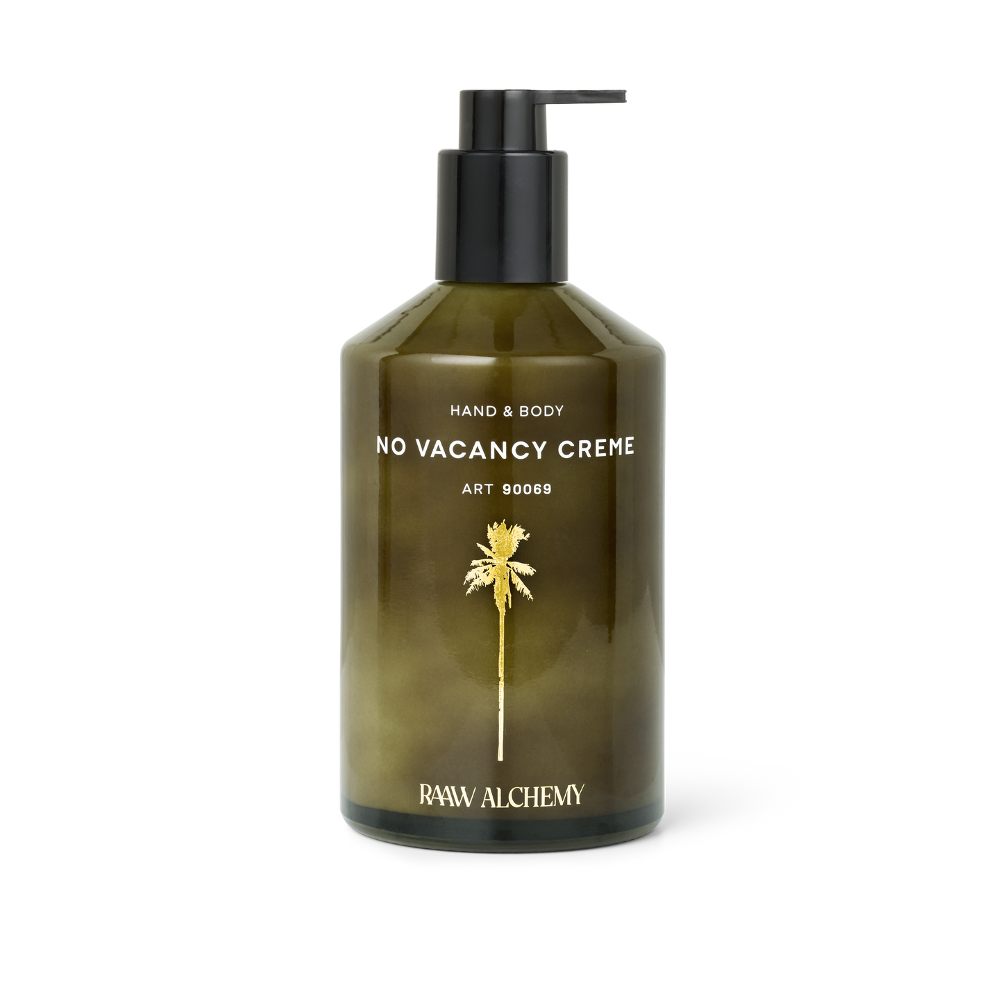 RAAW Alchemy Hand & Body Lotion – hydrating and nourishing creme in signature green glass.