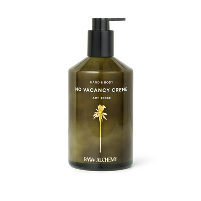 RAAW Alchemy Hand & Body Lotion – hydrating and nourishing creme in signature green glass.