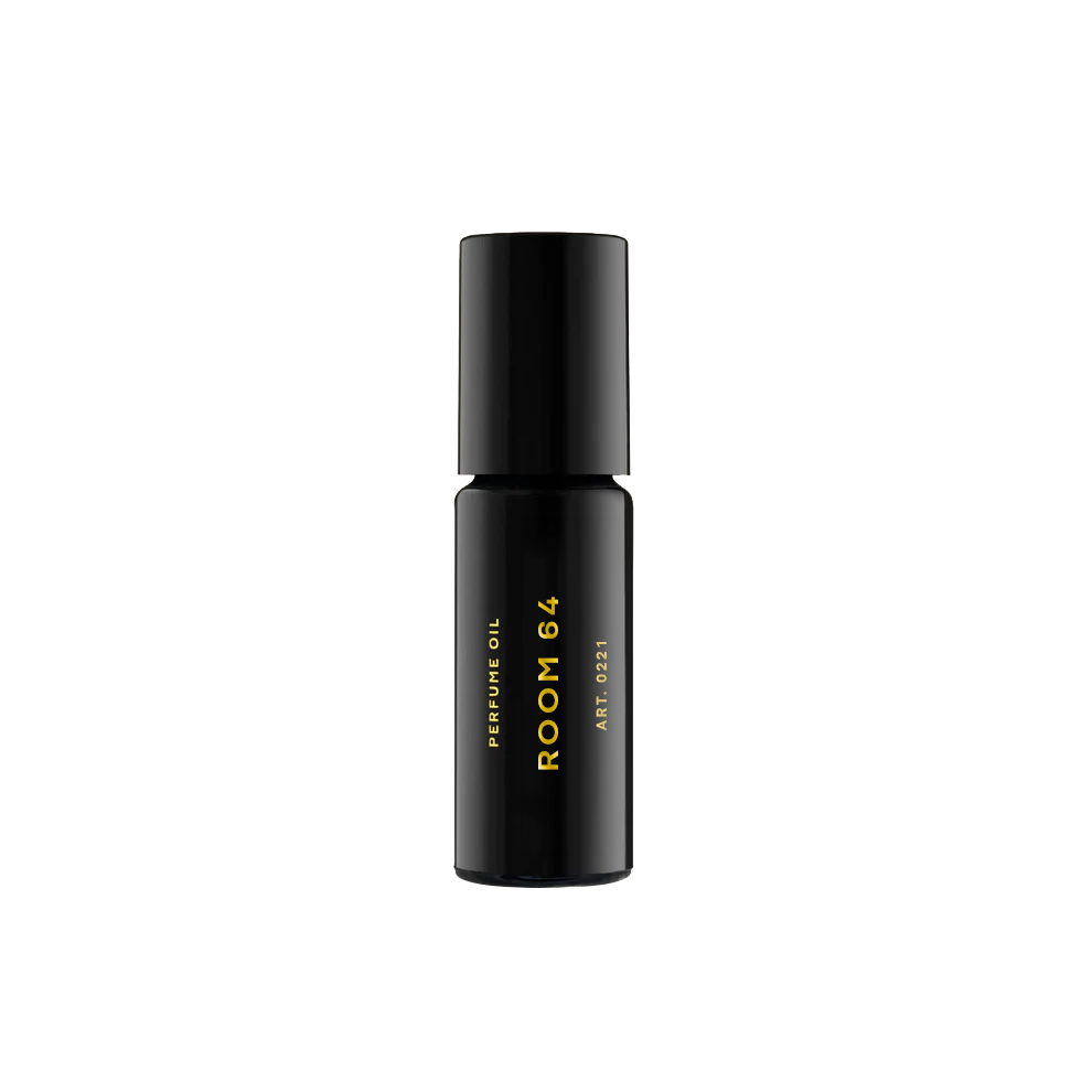 RAAW Alchemy No Vacancy perfume oil rollerball in a minimalist black glass bottle.